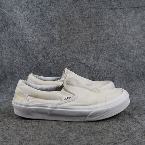 Vans Shoes - Vans Shoes Womens 6.5 Classic Slip On Sneakers Casual Skate White Canvas Trainer